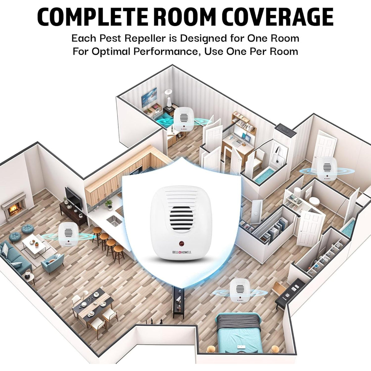 Bell + Howell Ultrasonic Indoor Pest Repeller, 4 count-852374001677-LR-352818-5-LR eShop