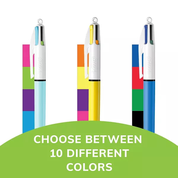 BiC 4 Color Retractable Ballpoint Pen - Assorted Ink, 3 Count-070330533370-LR-340225-2-LR eShop