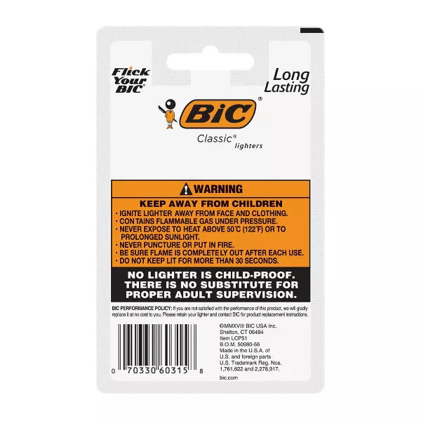 BiC Classic Pocket Lighter - Assorted, 5 count-070330603158-LR-171303-5-LR eShop