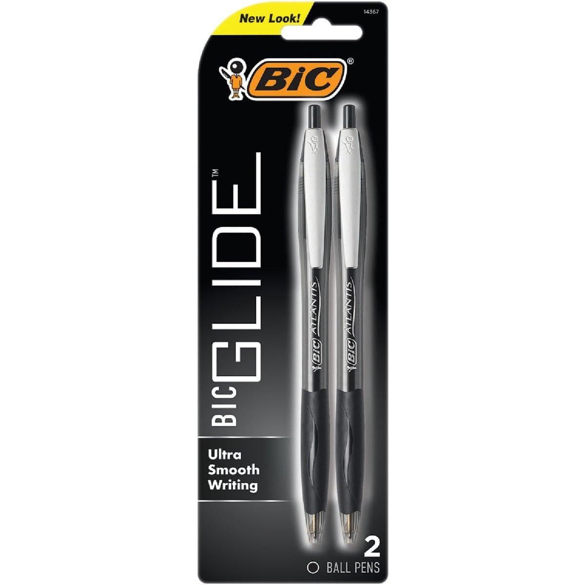 BiC Glide Retractable Ballpoint Pen - Black, 2 pack-070330143678-LR-144731-1-LR eShop