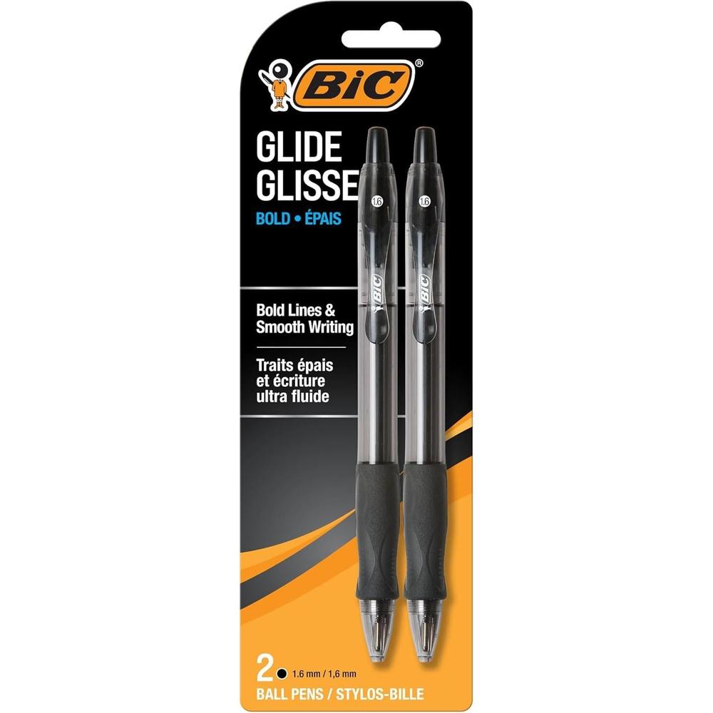 BiC Glide Retractable Ballpoint Pen - Black, 2 pack-070330186279-LR-218775-1-LR eShop