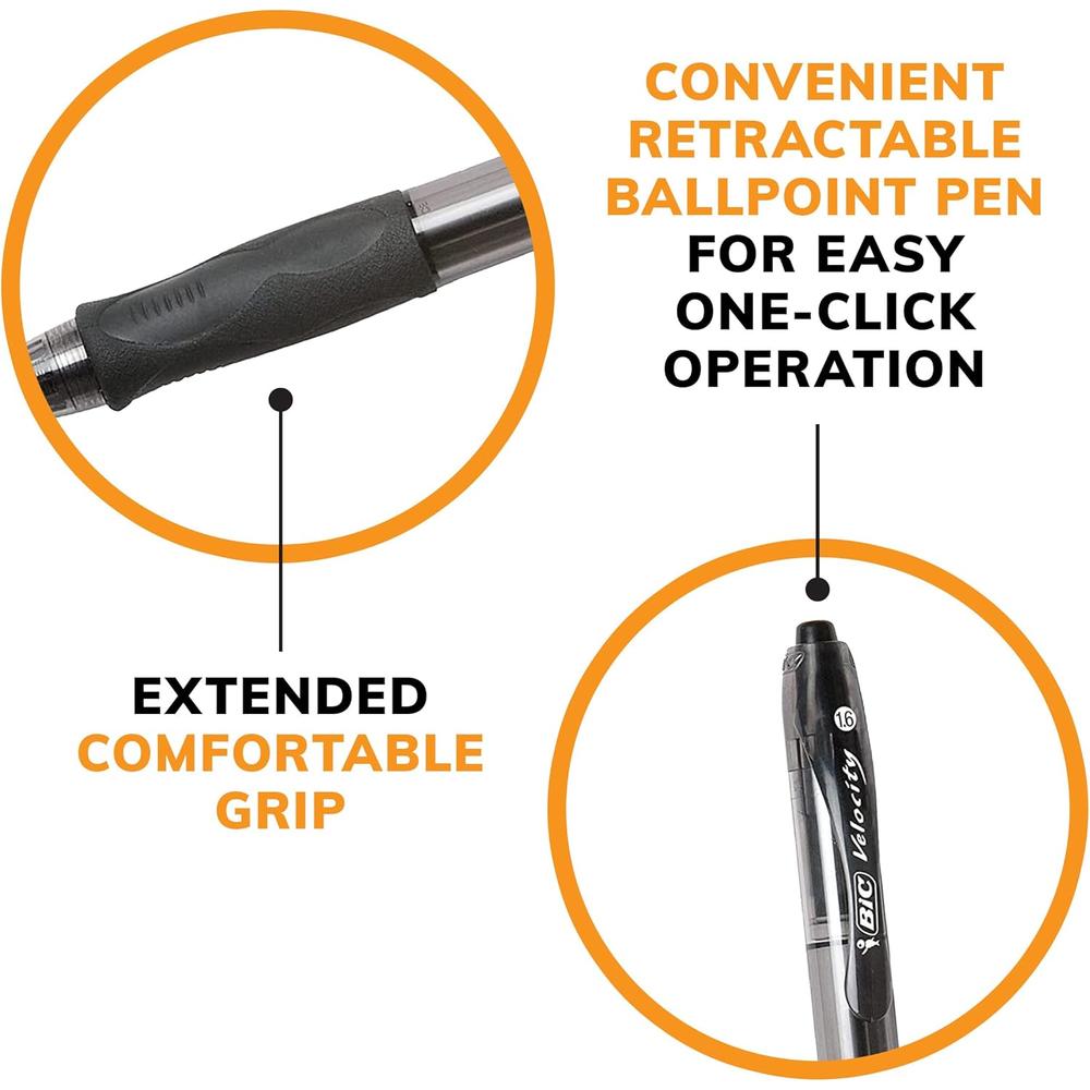 BiC Glide Retractable Ballpoint Pen - Black, 2 pack-070330186279-LR-218775-9-LR eShop