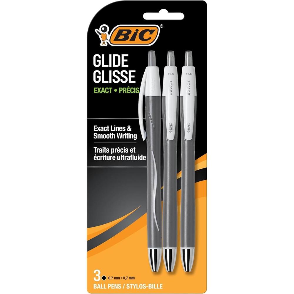 BiC Glide Retractable Ballpoint Pen - Black, 3 pack-070330196551-LR-306977-1-LR eShop