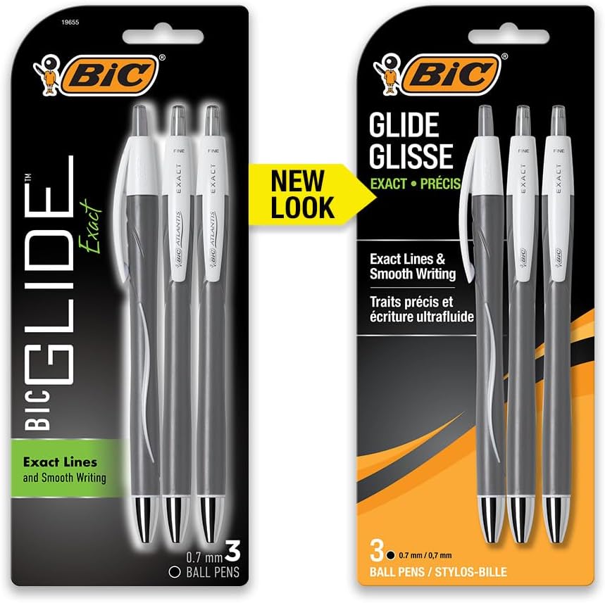 BiC Glide Retractable Ballpoint Pen - Black, 3 pack-070330196551-LR-306977-3-LR eShop