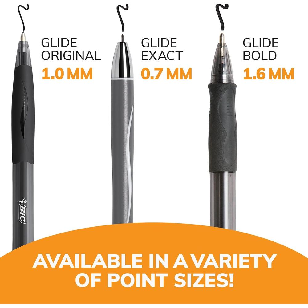 BiC Glide Retractable Ballpoint Pen - Black, 3 pack-070330196551-LR-306977-7-LR eShop