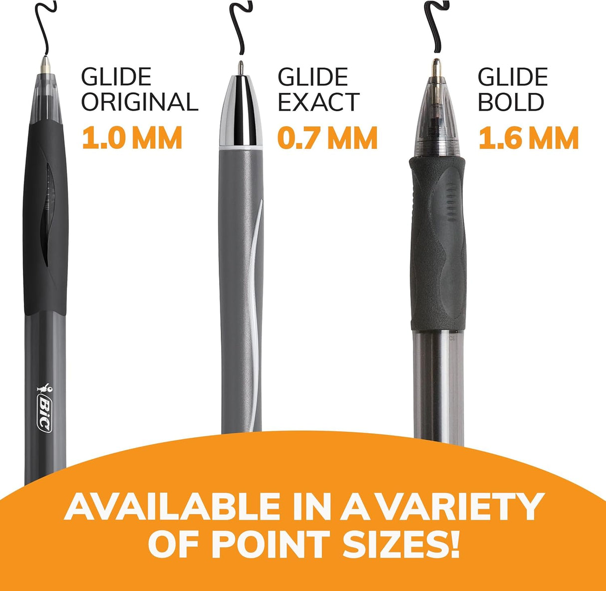 BiC Glide Retractable Ballpoint Pen - Black, 3 pack-070330196551-LR-306977-7-LR eShop