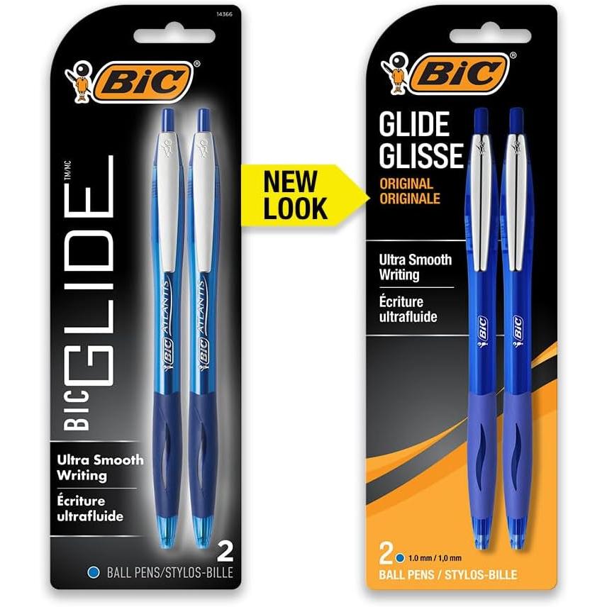 BiC Glide Retractable Ballpoint Pen - Blue, 2 pack-070330143661-LR-135773-4-LR eShop
