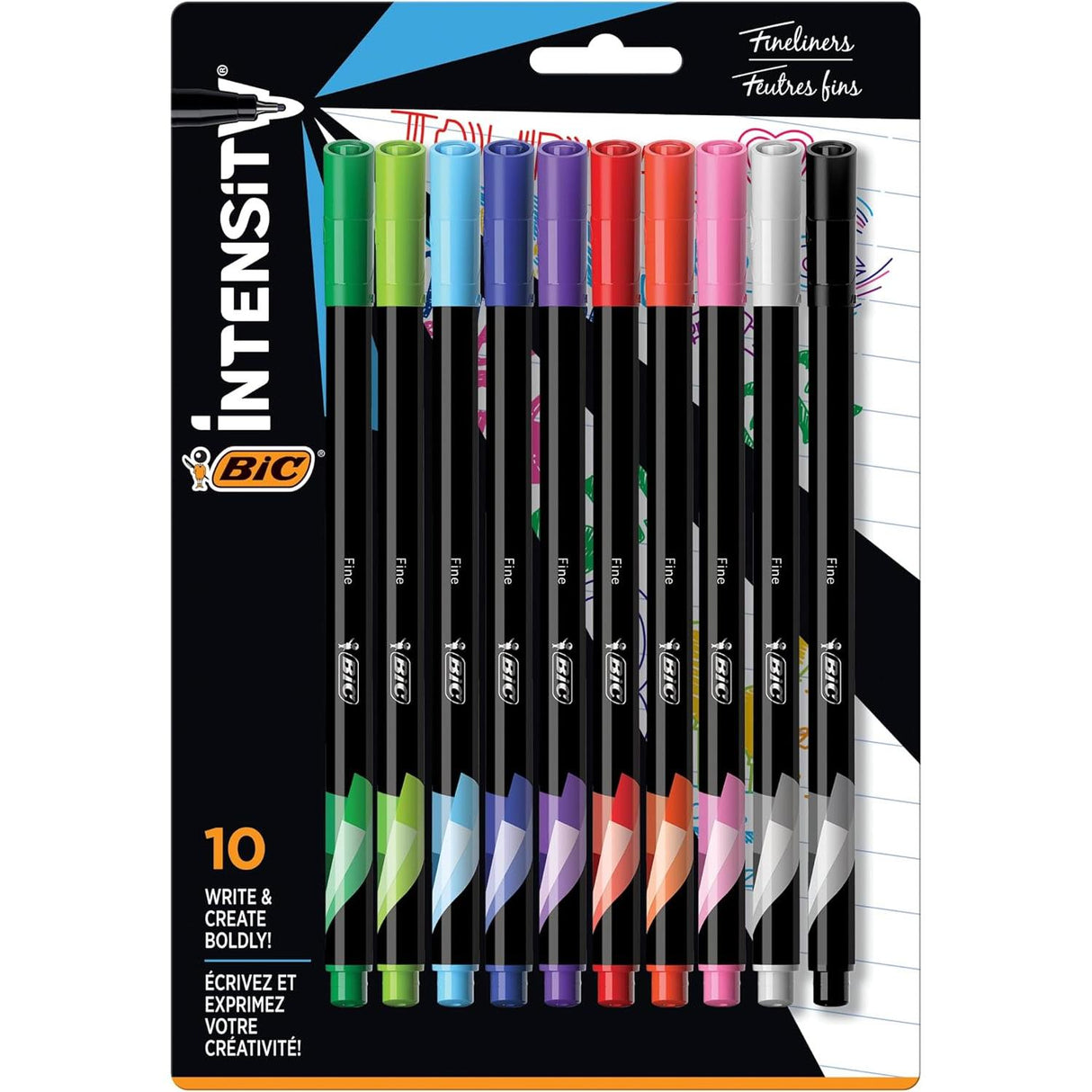 BiC Intensity Fineliner Marker Pens - Assorted Colors, 10 count-070330355569-LR-324248-1-LR eShop