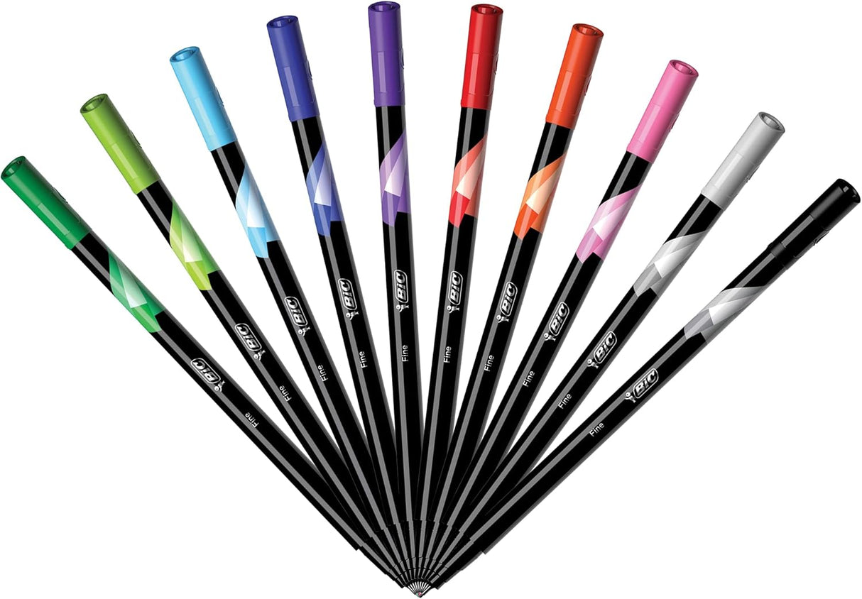 BiC Intensity Fineliner Marker Pens - Assorted Colors, 10 count-070330355569-LR-324248-3-LR eShop