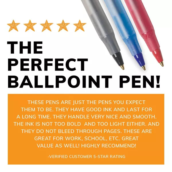 BiC Round Stic Xtra Life Ballpoint Pens - Red, 10 count-070330906099-LR-97634-6-LR eShop