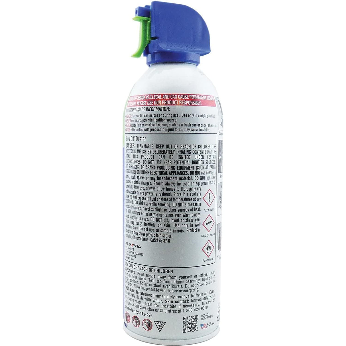 Blow Off Air Duster Can with Nozzle, 10 oz-752080112226-LR-187907-3-LR eShop