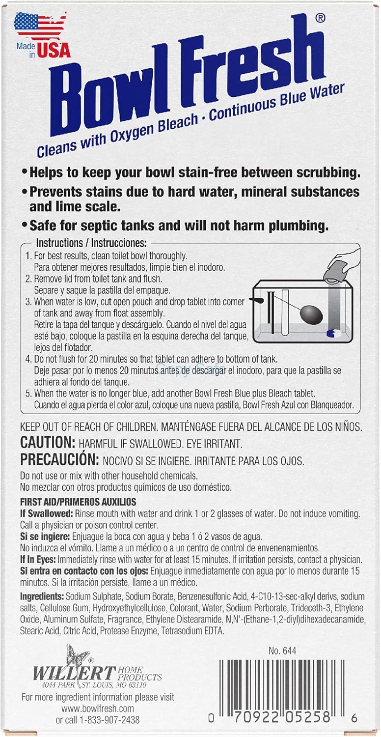 Bowl Fresh Blue plus Bleach Automatic Toilet Bowl Cleaner Tablets, 2 count-070922052586-LR-350435-6-LR eShop