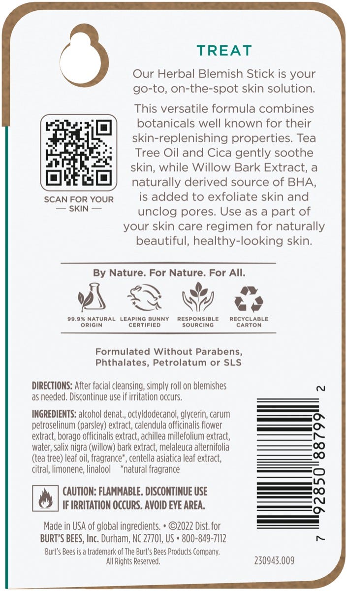 Burt's Bees Clear & Balanced Herbal Blemish Stick-792850887992-LR-202443-14-LR eShop