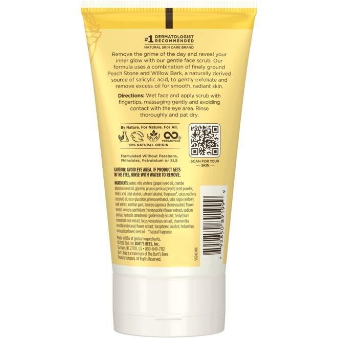 Burt's Bees Peach & Willow Bark Deep Pore Scrub, 4 oz-792850891999-LR-202448-9-LR eShop