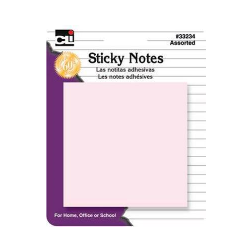 CLi Sticky Notes, 3" x 3" - Assorted Pastels, 4 pads-026487332342-LR-294480-1-LR eShop