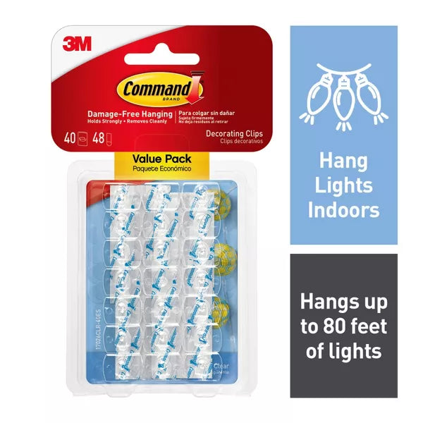 Command Decorating Clips - Clear, 40 count-051141347004-LR-300644-2-LR eShop