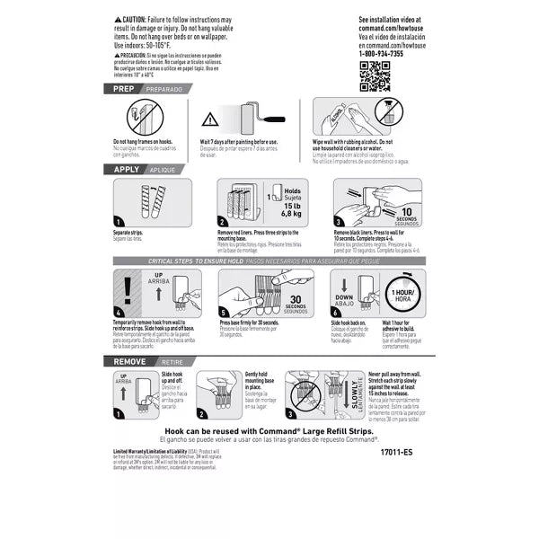 Command Extra Large Single Hook - White, 1 Hook + 4 Strips-068060463500-LR-352669-11-LR eShop