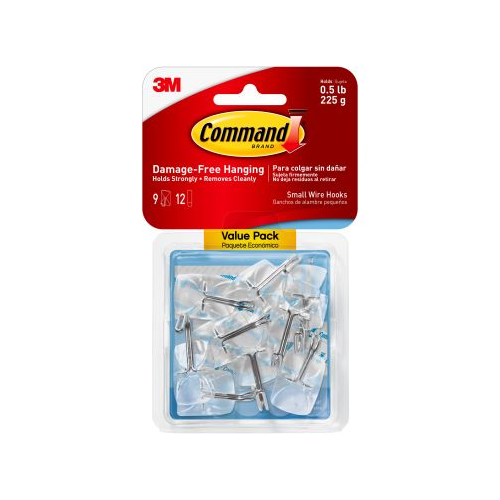 Command Small Wire Wall Hooks - Clear, 9 Hooks + 12 Strips-051141347035-LR-300646-1-LR eShop