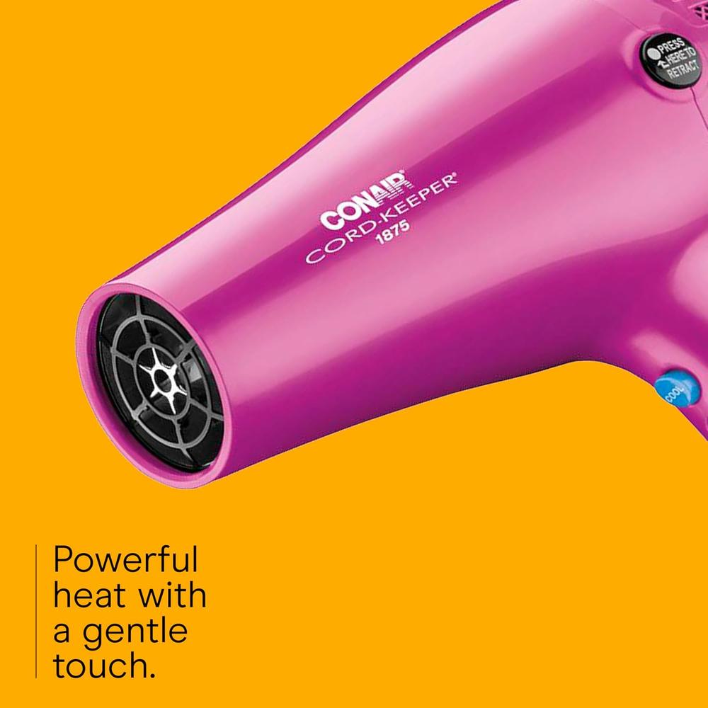 CONAIR 1875 Watt Cord Keeper Hair Dryer - Pink-074108062758-LR-177721-5-LR eShop