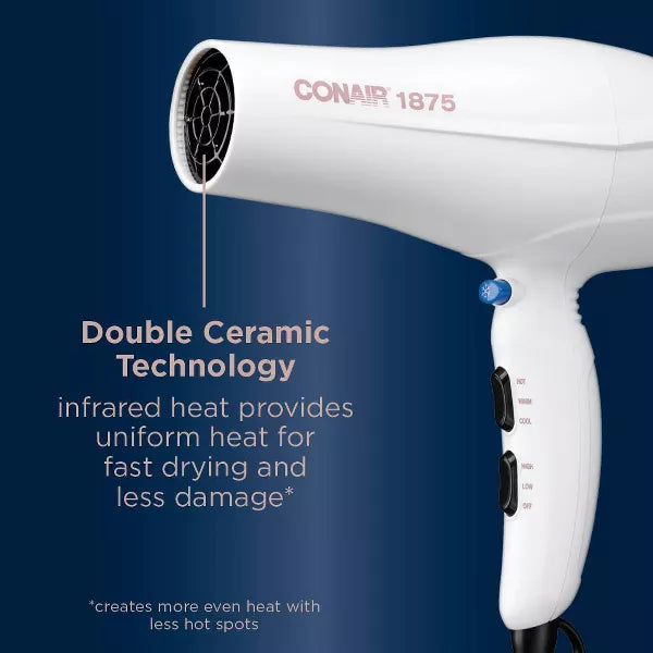 CONAIR 1875 Watt Double Ceramic Hair Dryer - White-074108392695-LR-343661-6-LR eShop