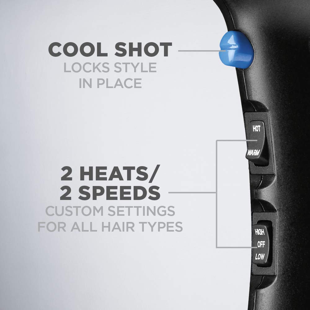 CONAIR 1875 Watt Turbo Hair Dryer - Blue & Black-074108190079-LR-155160-4-LR eShop