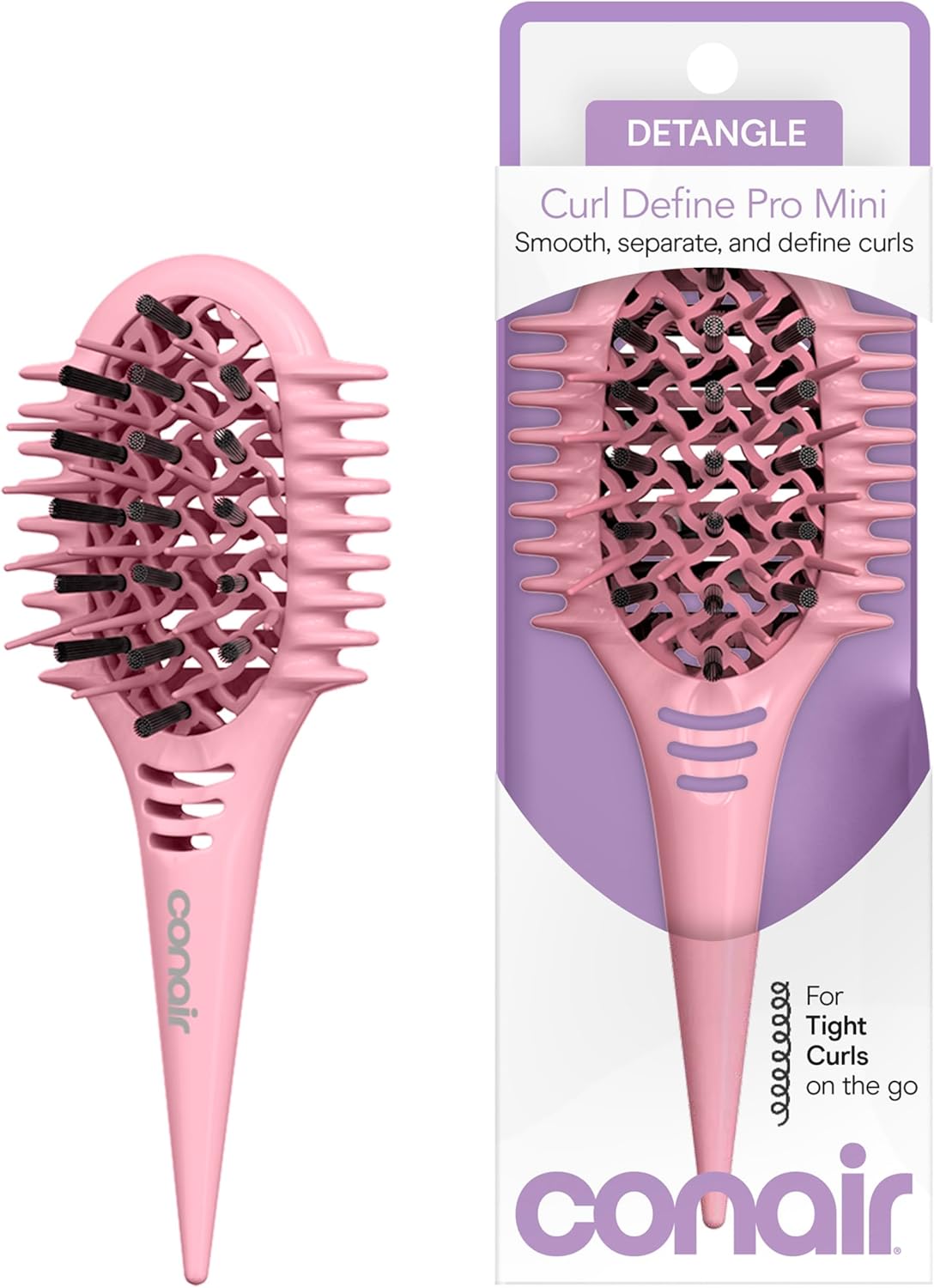 CONAIR Curl Define Pro Mini Detangler Brush for Loose Curls - Pink-074108956880-LR-362551-1-LR eShop