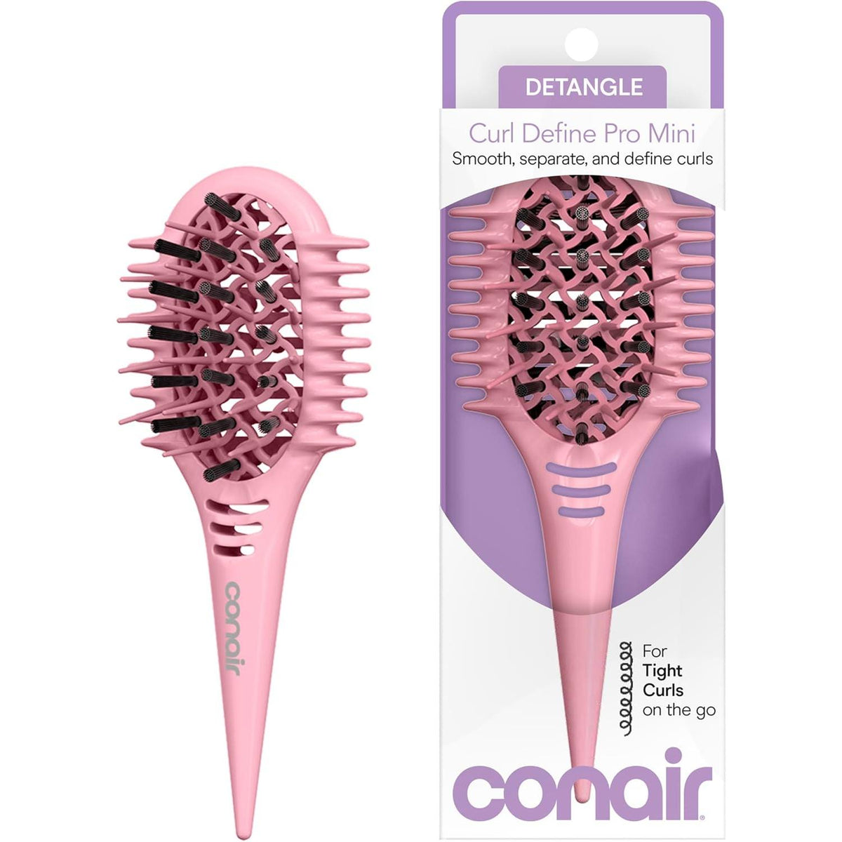 CONAIR Curl Define Pro Mini Detangler Brush for Loose Curls - Pink-074108956880-LR-362551-1-LR eShop