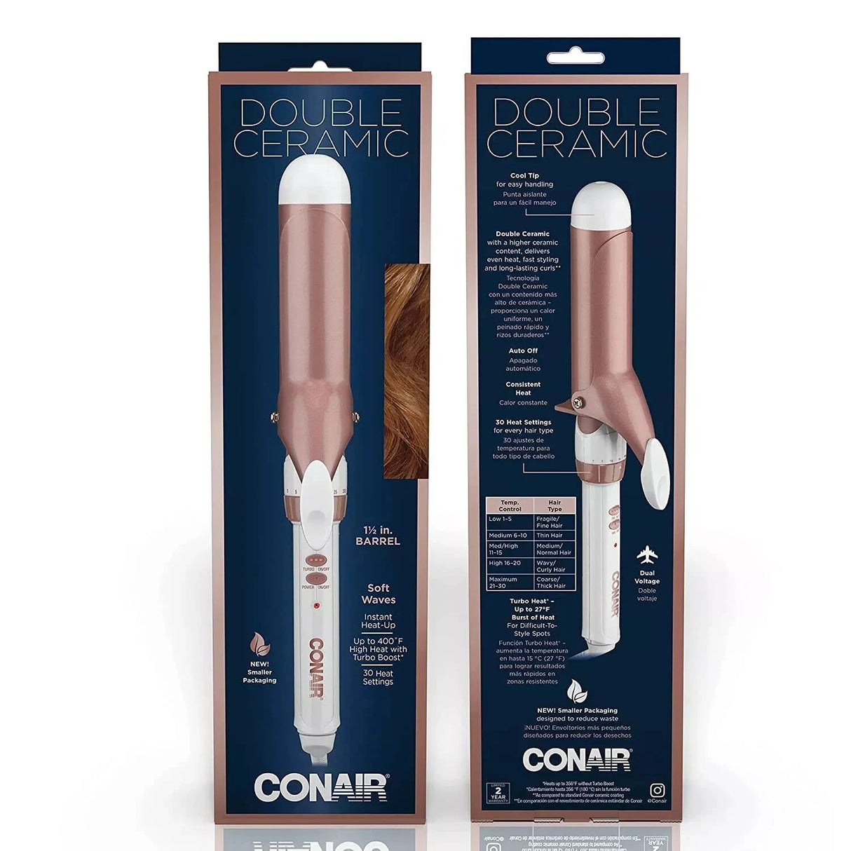 Conair Double Ceramic Curling Iron, 1.5"-074108376299-LR-361088-2-LR eShop