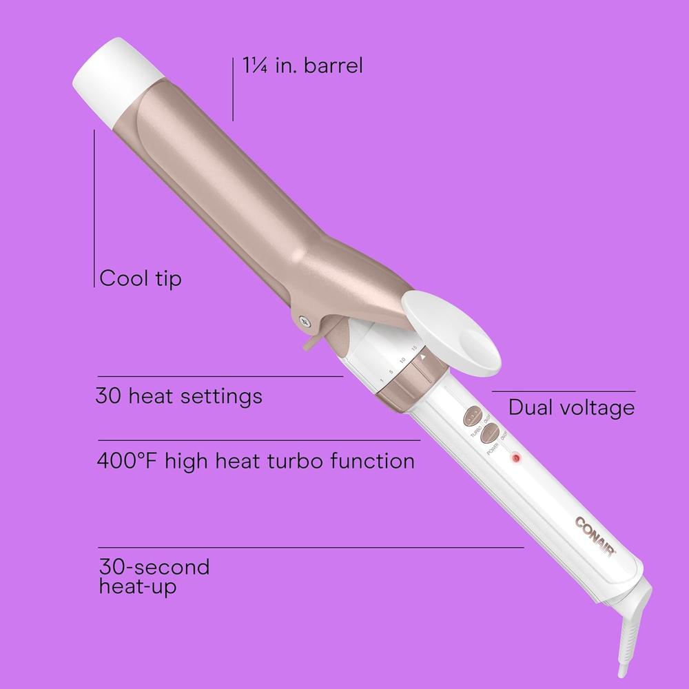 CONAIR Double Ceramic Curling Iron - Rose Gold, 1.25"-074108376282-LR-325333-3-LR eShop