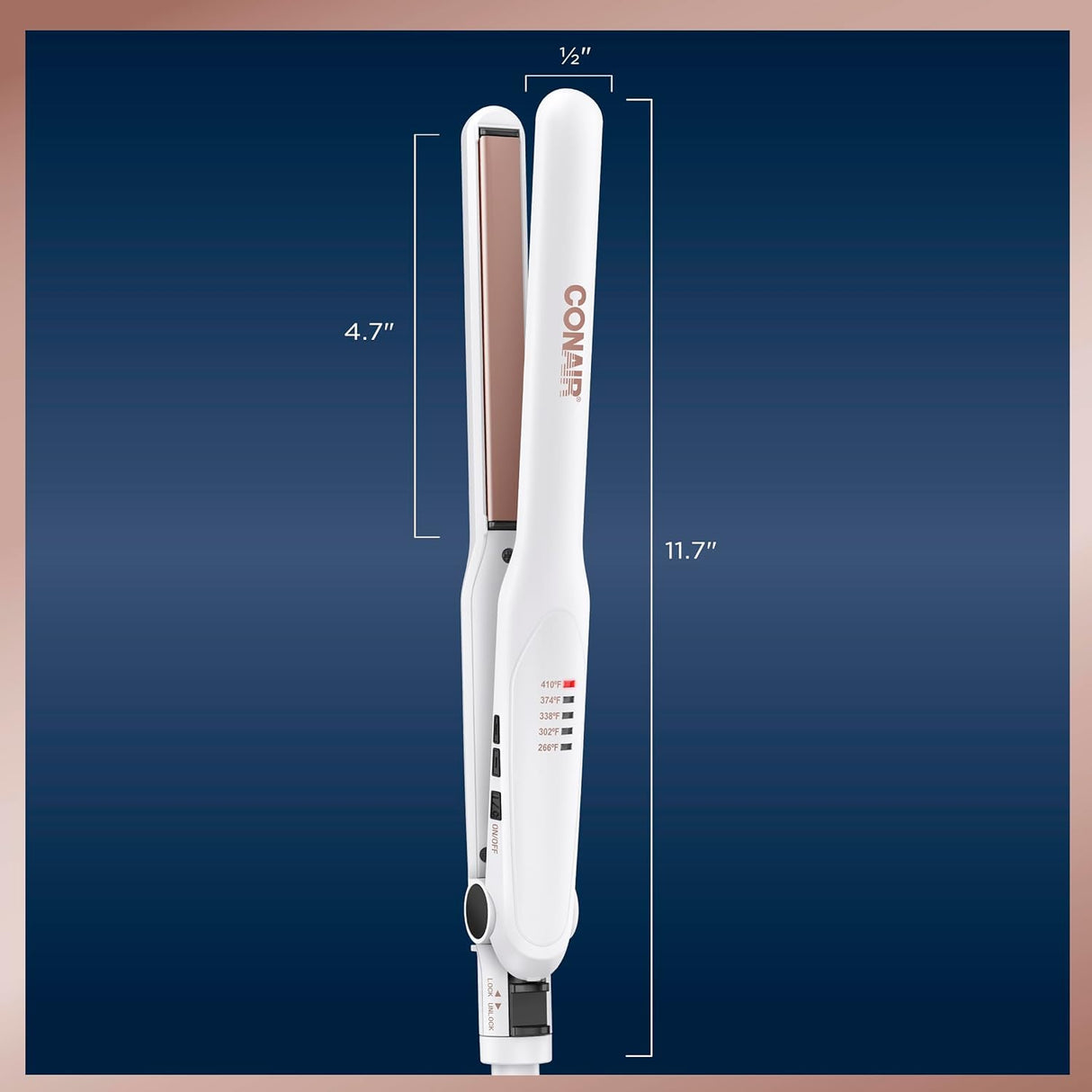 CONAIR Double Ceramic Flat Iron, 1/2"-074108500281-LR-361100-6-LR eShop