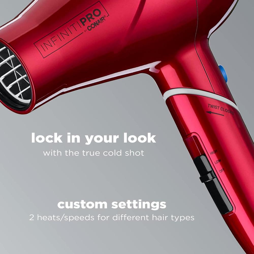 CONAIR Infinitipro 1875 Watt Compact Travel Hair Dryer with Twist Folding Handle - Red-074108241818-LR-219719-5-LR eShop