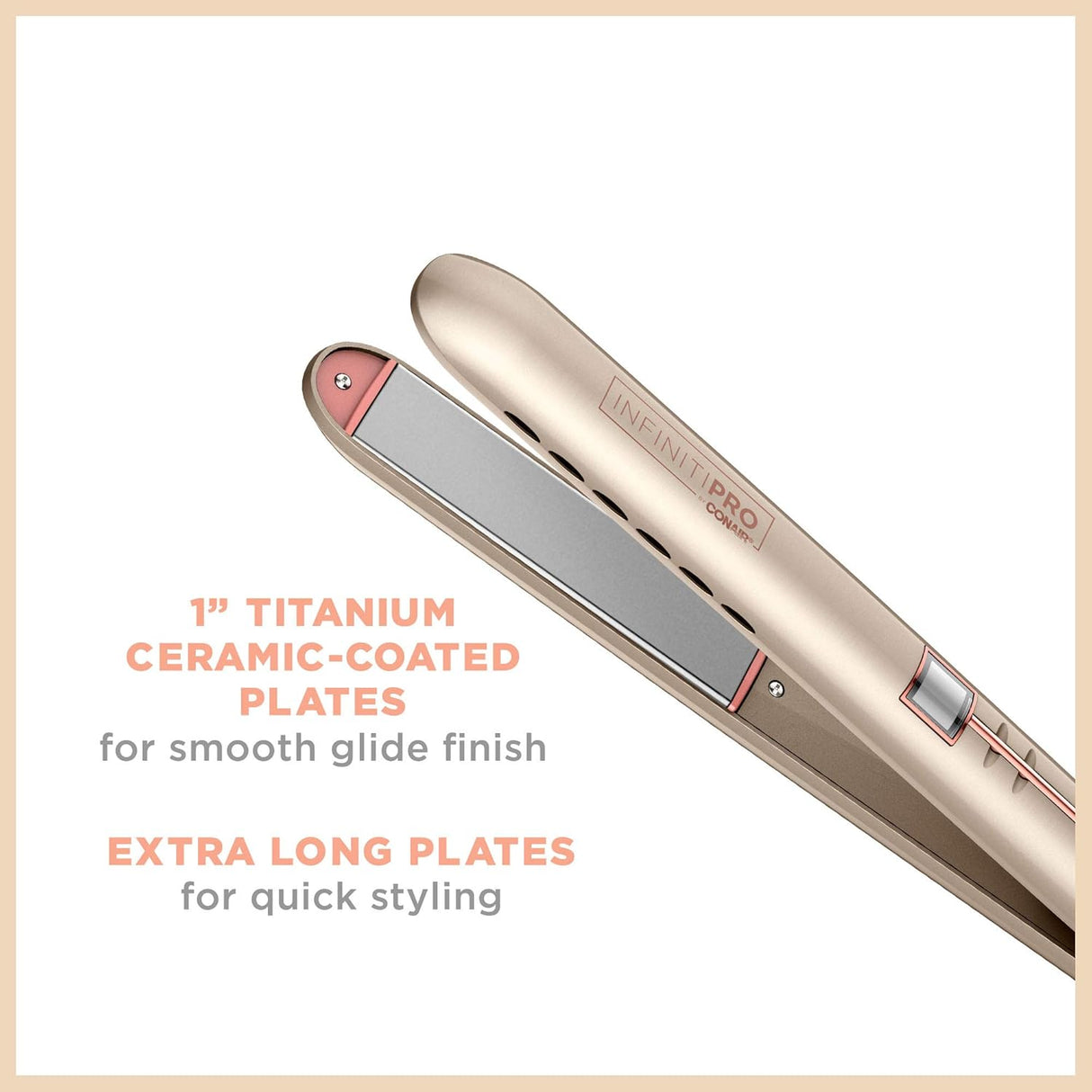 CONAIR Infinitipro Titanium Ceramic Flat Iron, 1"-074108415295-LR-355595-4-LR eShop