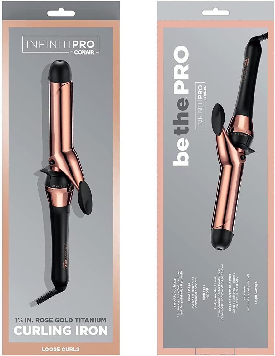 CONAIR Infinitipro Titanium Curling Iron - Rose Gold, 1.25"-074108381323-LR-361020-2-LR eShop