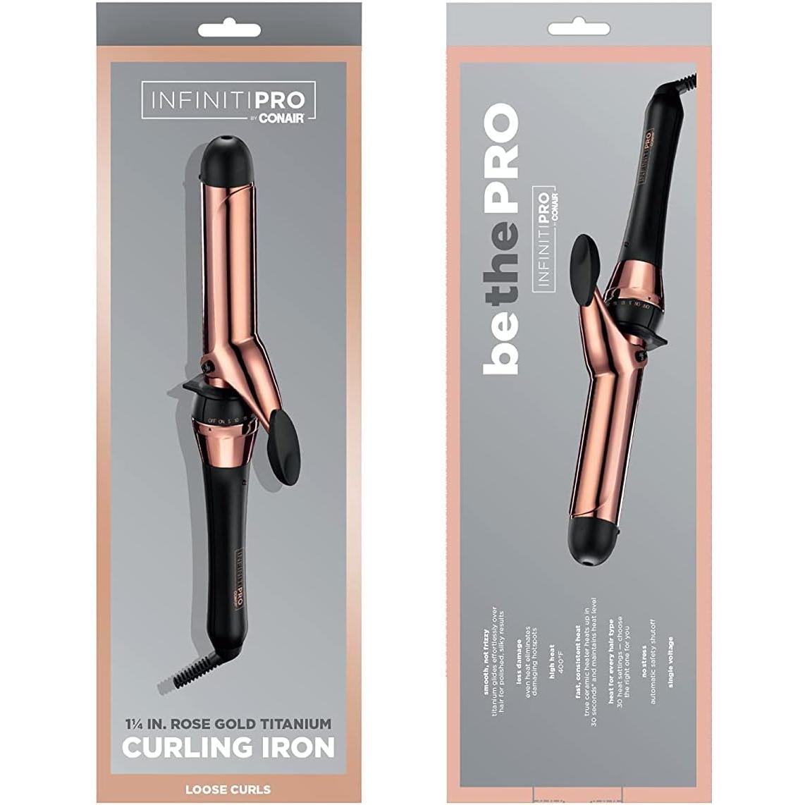 CONAIR Infinitipro Titanium Curling Iron - Rose Gold, 1.25"-074108381323-LR-361020-2-LR eShop