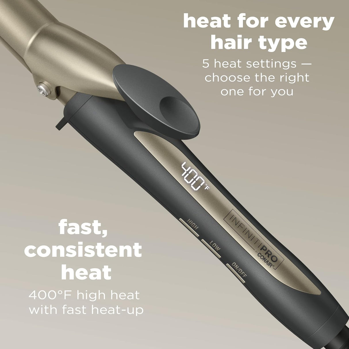 CONAIR Infinitipro Tourmaline Ceramic Curling Iron, 1"-074108434500-LR-350308-4-LR eShop