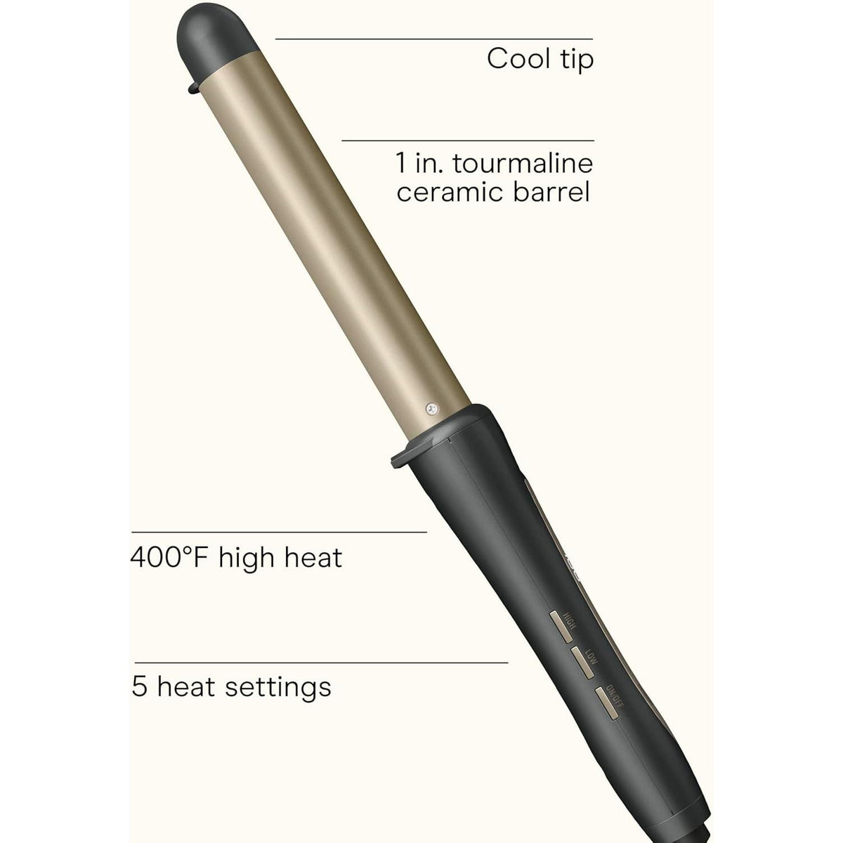 CONAIR InfinitiPro Tourmaline Ceramic Curling Wand, 1"-074108434777-LR-361091-2-LR eShop