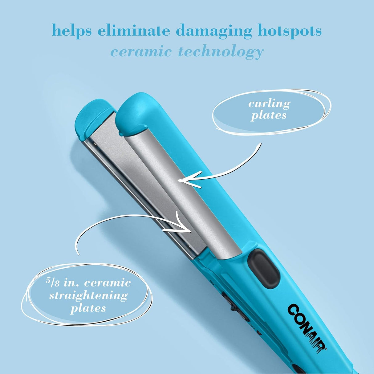 CONAIR Mini Dual Deluxe 2-In-1 Ceramic Styler - Blue-074108215239-LR-207131-2-LR eShop