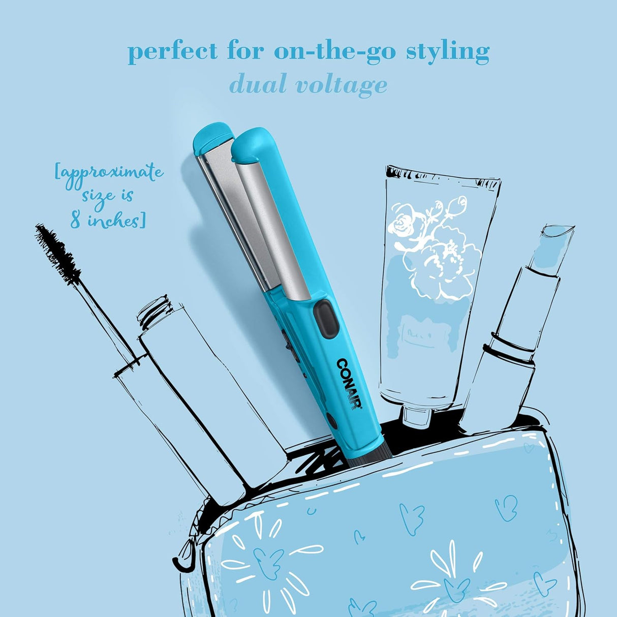 CONAIR Mini Dual Deluxe 2-In-1 Ceramic Styler - Blue-074108215239-LR-207131-4-LR eShop