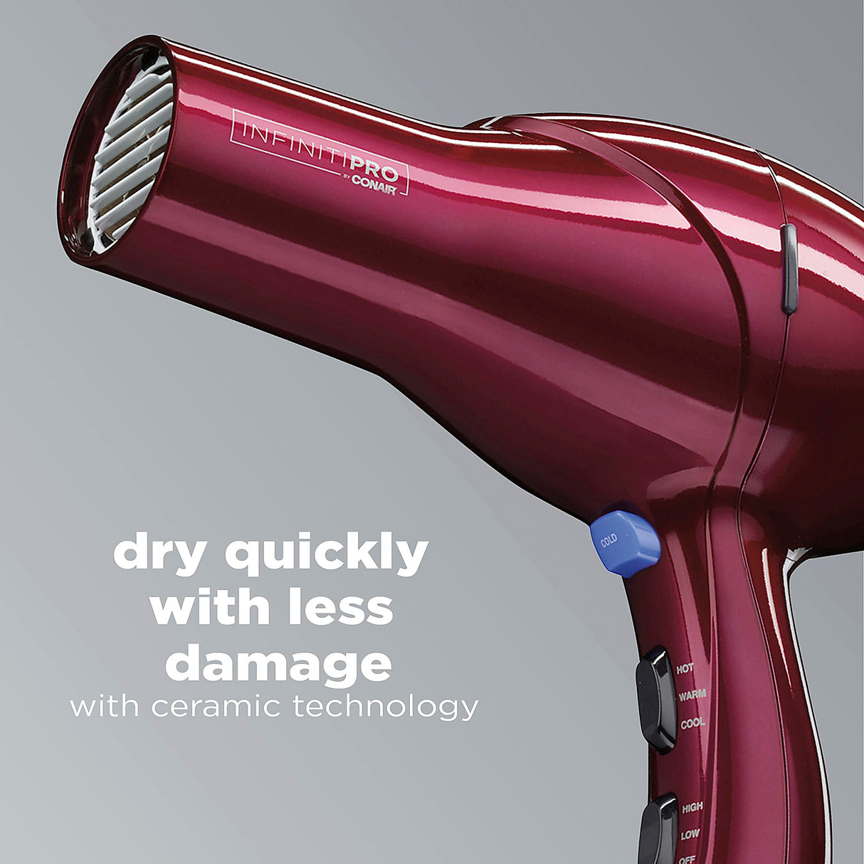 CONAIR Quick Styling Salon InfPRO Full Size Hair Dryer - Burgundy, 1875 Watts-074108305527-LR-361087-5-LR eShop