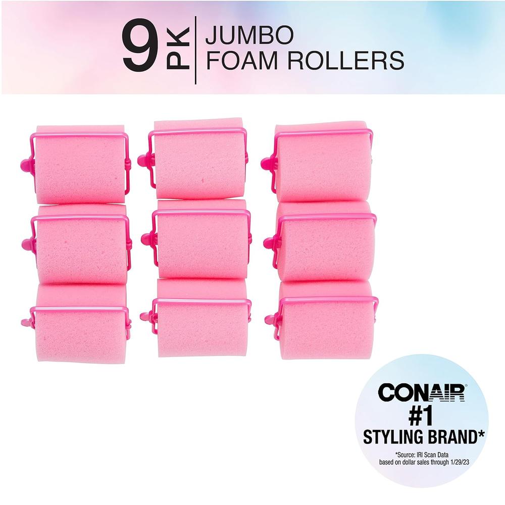 CONAIR Retro Glam Curls Lift & Volume Large Heatless Hair Roller Set, 9 count-074108611321-LR-204208-2-LR eShop