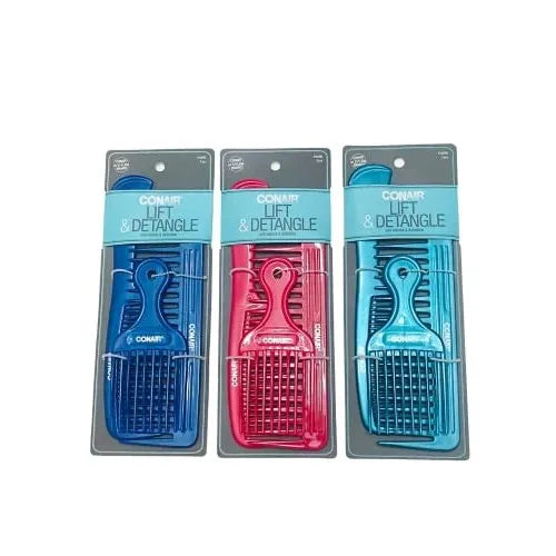 CONAIR Styling Essentials Lift & Detangle Comb Pack - Assorted, 3 count-074108144980-LR-204198-4-LR eShop