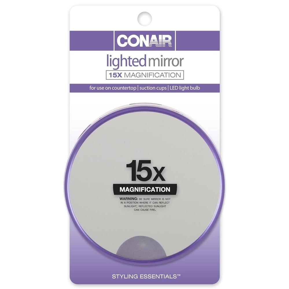CONAIR Styling Essentials Lighted Suction Cup Mirror - Assorted, 15x Magnification-074108416582-LR-192300-1-LR eShop