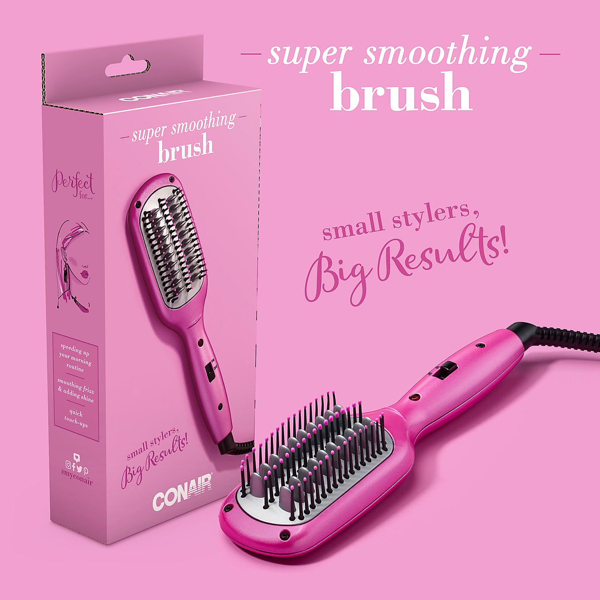 CONAIR Super Smoothing Mini Ceramic Hair Straightening Brush - Pink-074108514226-LR-361544-4-LR eShop