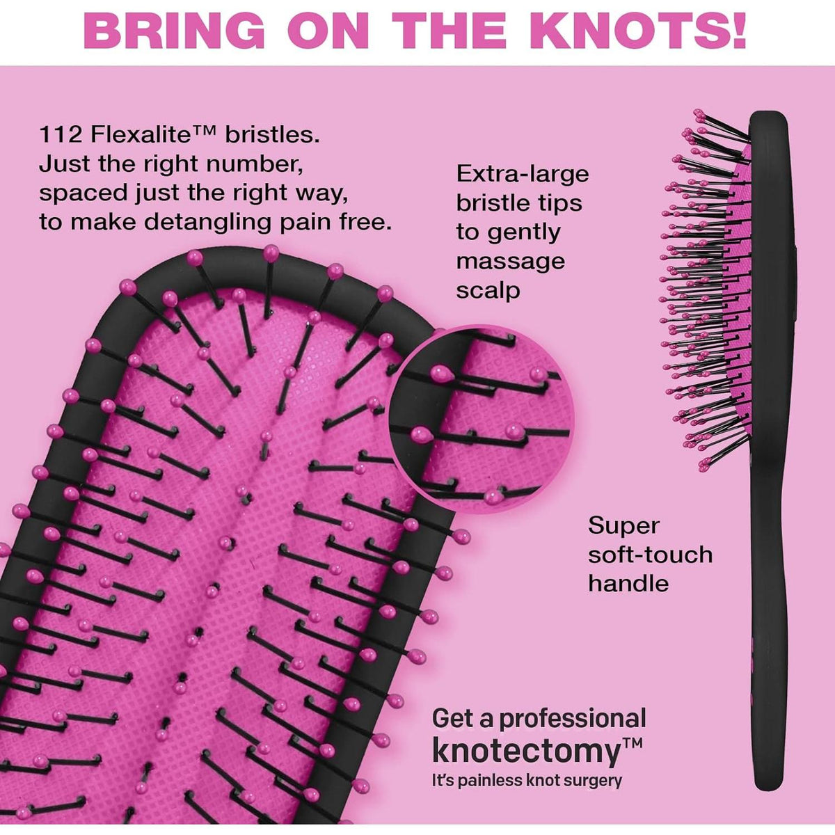 CONAIR The Knot Dr. Pro Mini Wet & Dry Detangler Hair Brush With Pink Case-074108953322-LR-341245-3-LR eShop