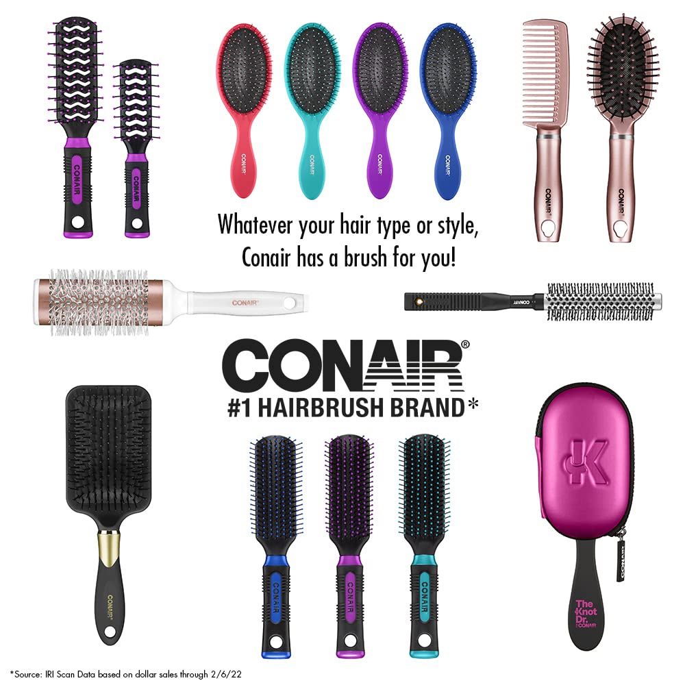 CONAIR The Knot Dr. The Pro Wet & Dry Detangler Hair Brush With Pink Case-074108953001-LR-338825-10-LR eShop