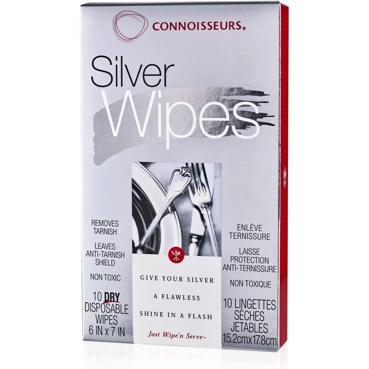 CONNOISSEURS Dry and Disposable Silver Wipes, 10 count-078682001462-LR-133781-1-LR eShop