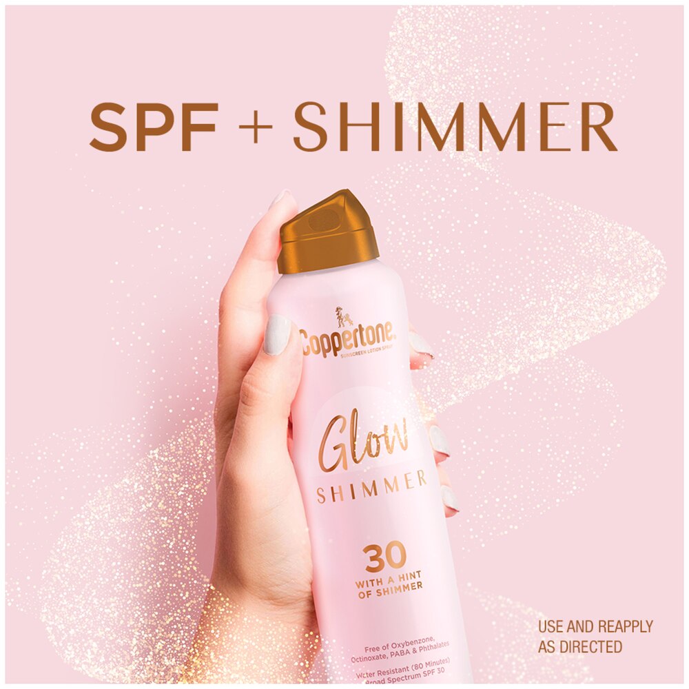 Coppertone Glow with Shimmer Spray Sunscreen, SPF 30, 5 Oz-072140028497-LR-363352-4-LR eShop