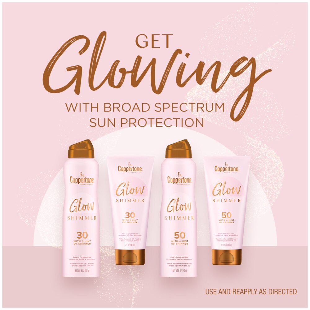 Coppertone Glow with Shimmer Spray Sunscreen, SPF 30, 5 Oz-072140028497-LR-363352-6-LR eShop