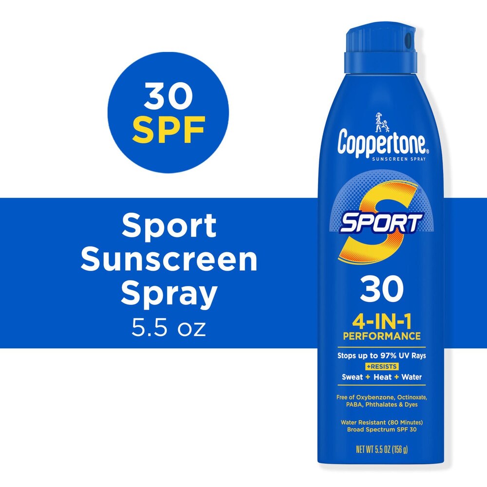 Coppertone Sport Broad Spectrum SPF 30 Water Resistant Spray Sunscreen, 5.5 Oz-072140039271-LR-363527-3-LR eShop