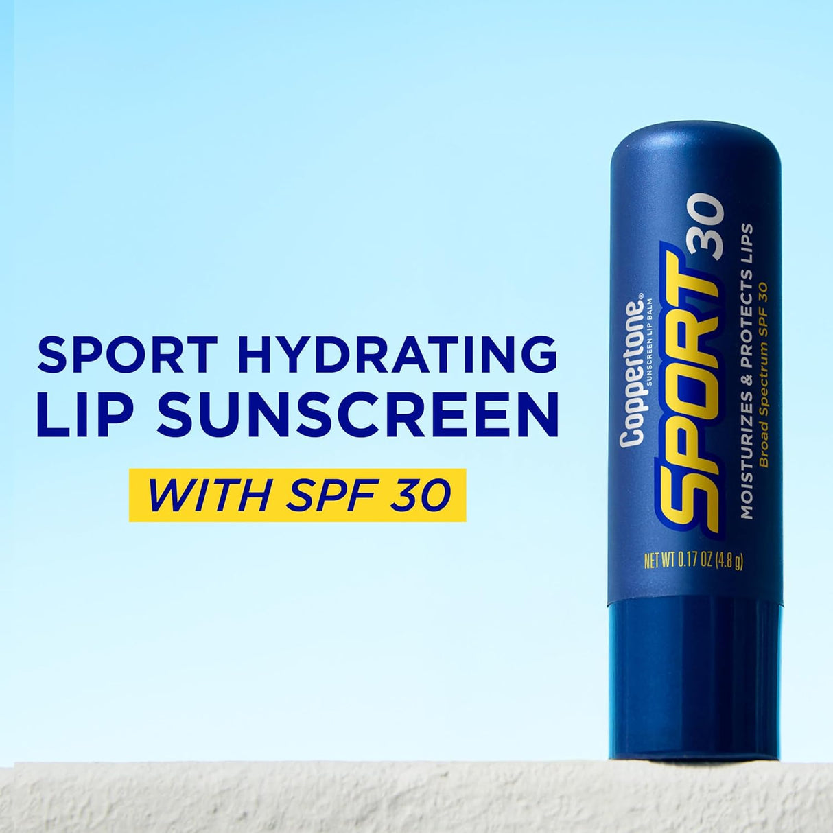 Coppertone Sport SPF 30 Lip Balm With Jojoba and Shea Butter, 0.17 Oz Stick-072140042073-LR-363865-2-LR eShop